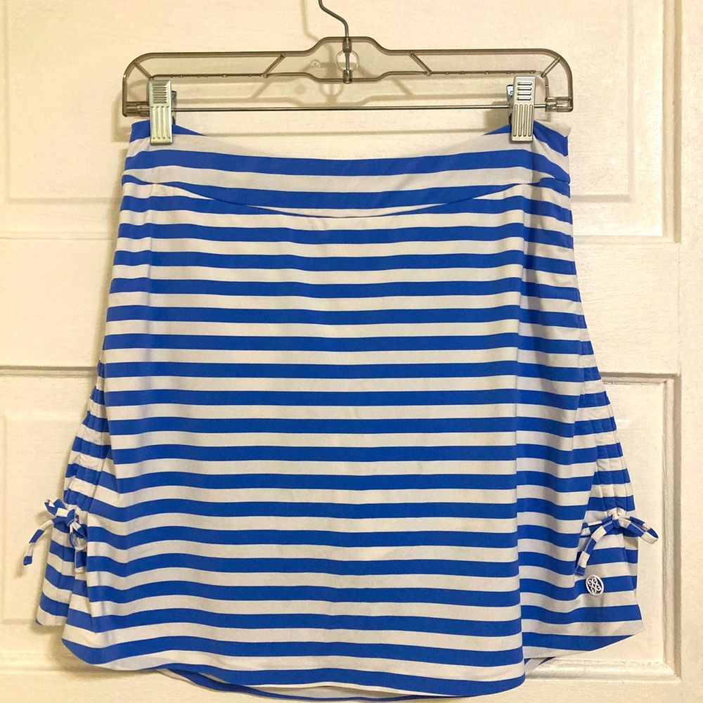 G/Fore Small Blue/White Ruched Striped Skort-NWOT.
